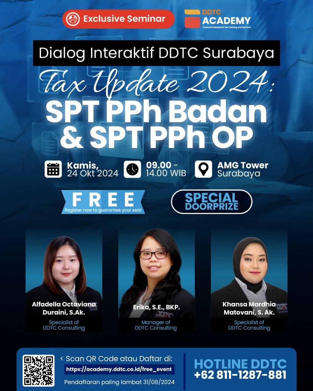 Seminar Pajak: Strategi Penyusunan SPT PPh Badan dan OP