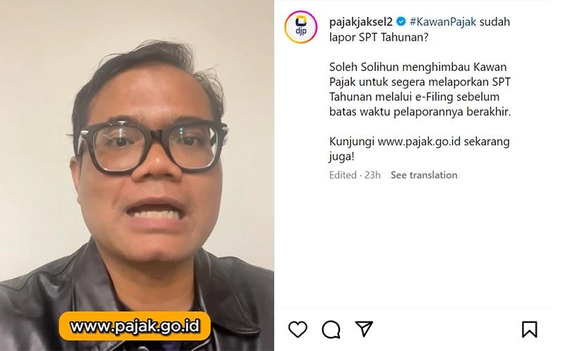 Soleh Solihun Ajak WP Sampaikan SPT Tahunan Tanpa Ribet Lewat e-Filing
