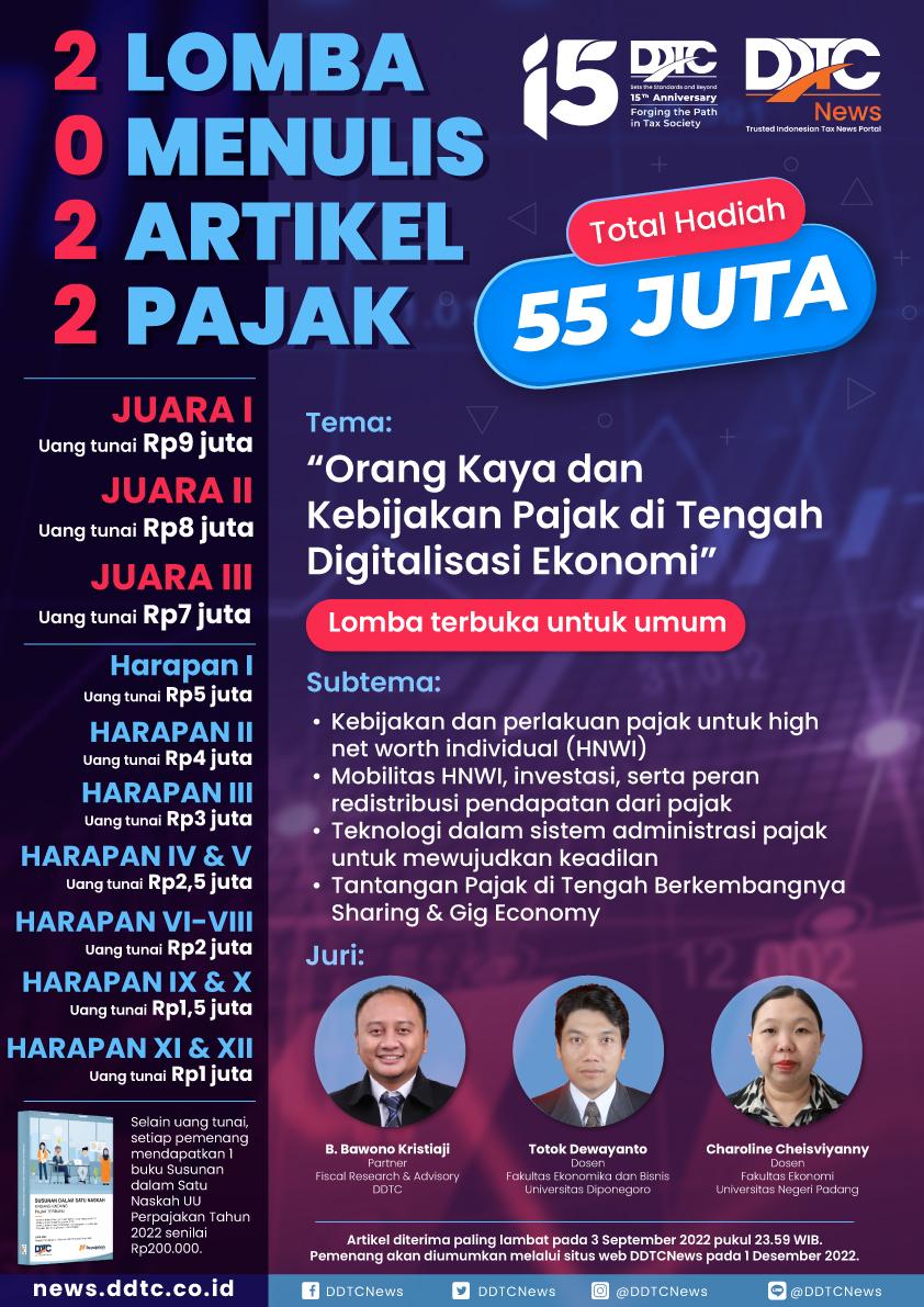 Terakhir Sabtu Ini, Ayo Kirim Artikel Pajak Lomba Berhadiah Rp55 Juta