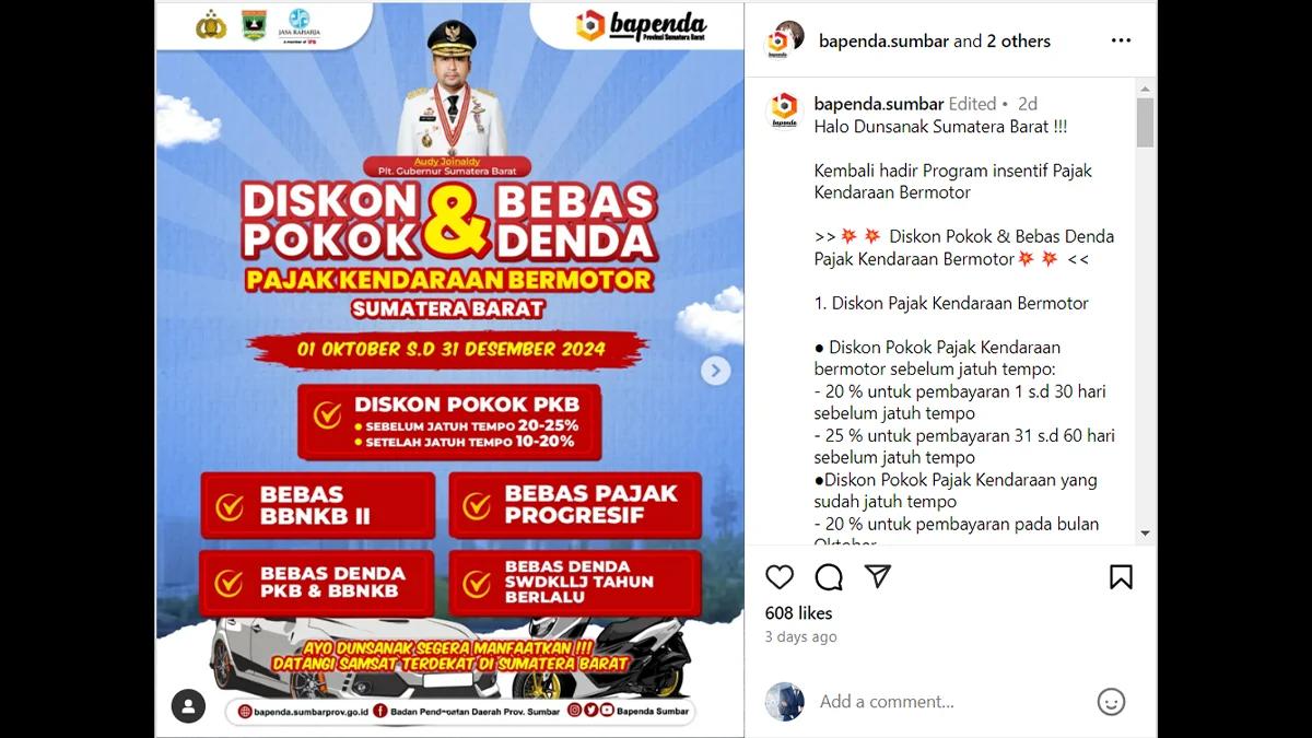 Wah, Pemprov Perpanjang Pemutihan Pajak Kendaraan hingga Akhir Tahun