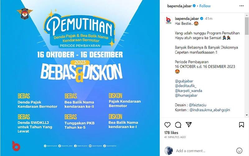 Yuk Manfaatkan! Pemprov Jabar Adakan Lagi Pemutihan Pajak Kendaraan