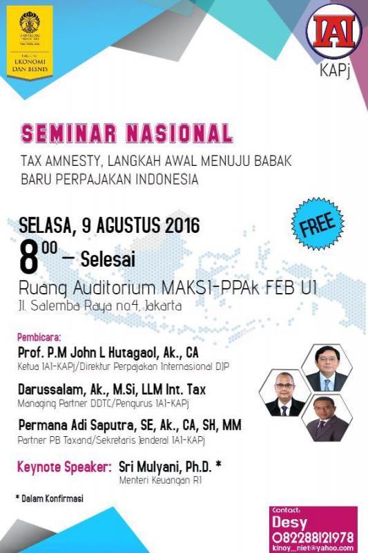 Tax Amnesty, Babak Baru Perpajakan Indonesia