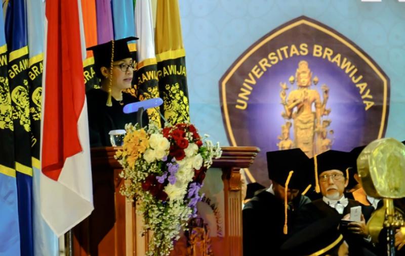 Beri Orasi Ilmiah di HUT Univeritas Brawijaya, Ini Pesan Sri Mulyani