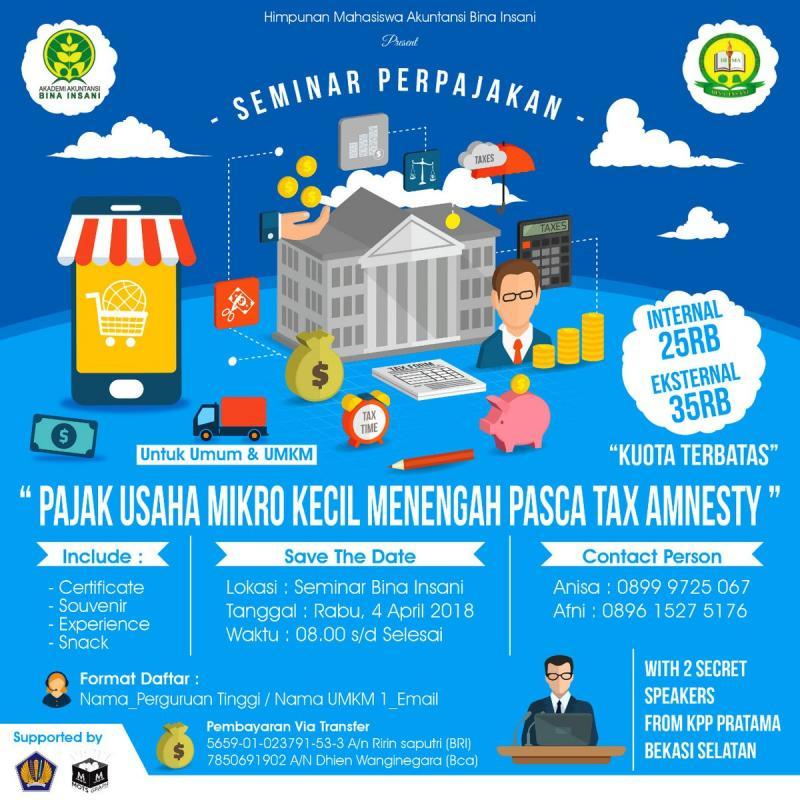 Kampus Bina Insani Gelar Seminar Bahas Pajak UMKM Pasca-Tax Amnesty