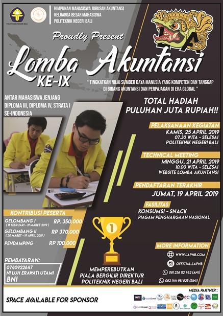 Hima Akuntansi PNB Gelar Lomba Akuntansi Berhadiah Puluhan Juta