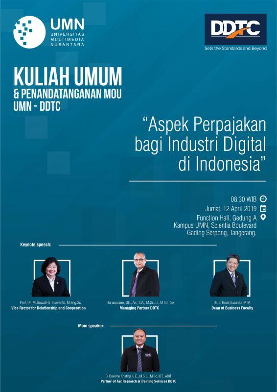 Gandeng DDTC, UMN Bakal Bedah Aspek Perpajakan bagi Industri Digital