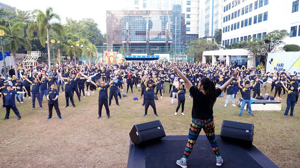 Kemeriahan senam kebugaran. (foto: DJP)