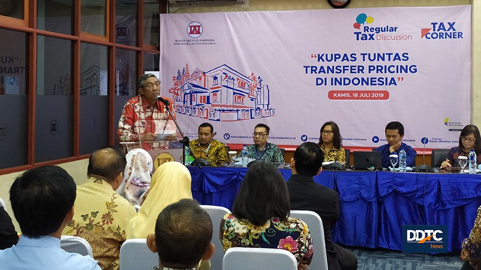 Wakil Menteri Keuangan Mardiasmo memberikan opening speech dalam acara diskusi IAI KAPj "Kupas Tuntas Transfer Pricing di Indonesia," pada Rabu (18/07/2019) di Grha Akuntan, Jakarta.