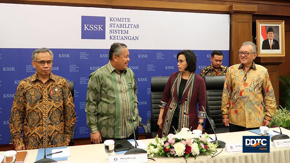 Komite Stabilitas Sistem Keuangan (KSSK) menggelar konferensi pers, Selasa (30/7/2019). KSSK melihat perkembangan perekonomian, moneter, fiskal, pasar keuangan, lembaga jasa keuangan, dan penjaminan simpanan. 