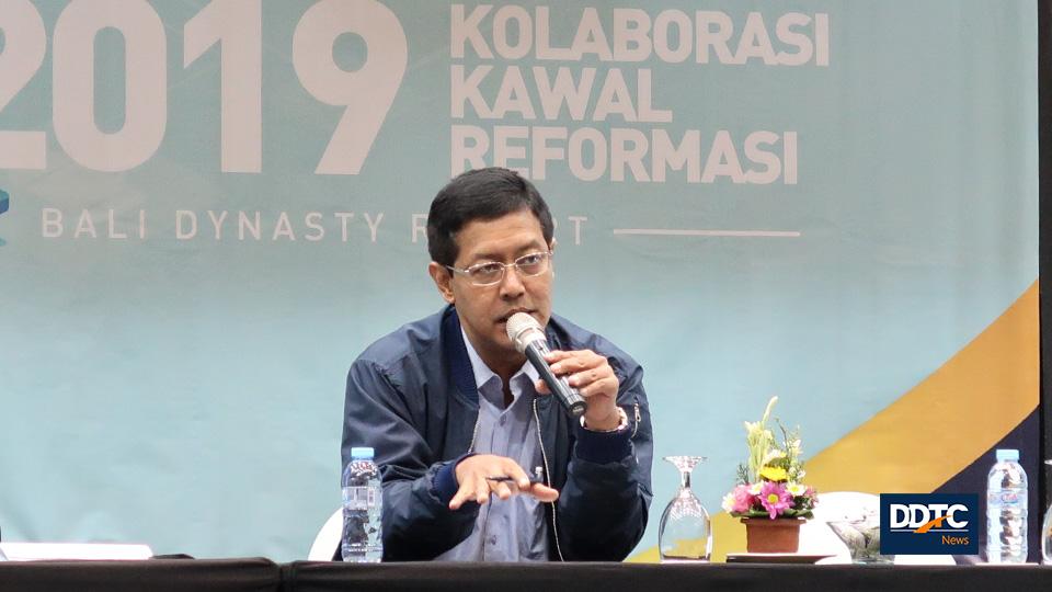 Direktur Penyuluhan, Pelayanan, dan Humas DJP Hestu Yoga Saksama membuka Media Gathering 2019 bertajuk ‘Kolaborasi Kawal Reformasi’ di Hotel Dynasty Bali, Rabu (31/7/2019). Sekitar 29 jurnalis dari media nasional, termasuk DDTCNews, diundang dalam acara tersebut. 