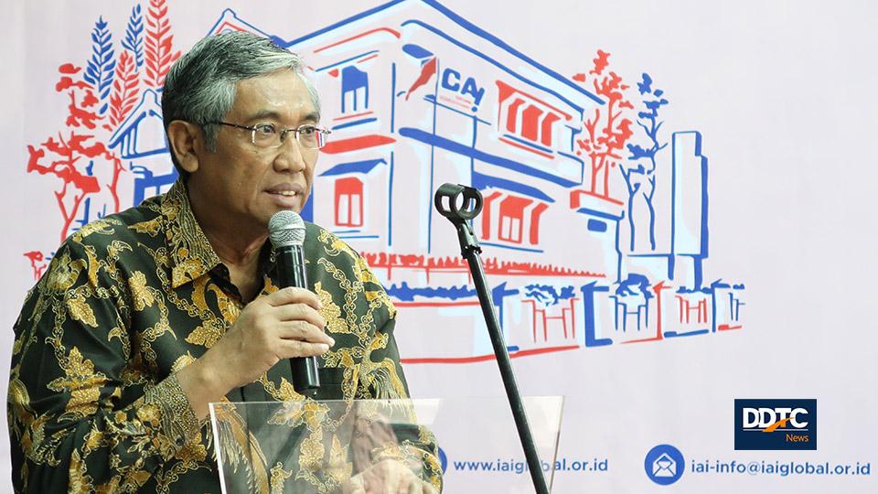 Wakil Menteri Keuangan Mardiasmo memberikan key note speech dalam Regular Tax Discussion IAI bertajuk "Aspek Perpajakan Atas Transaksi Ekonomi Digital" di Graha Akuntan IAI, Kamis (29/8/2019).