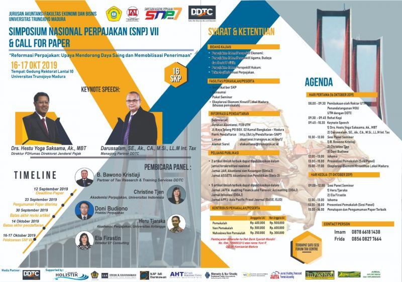 Gandeng DDTC & IAI, UTM Gelar Simposium Nasional Perpajakan