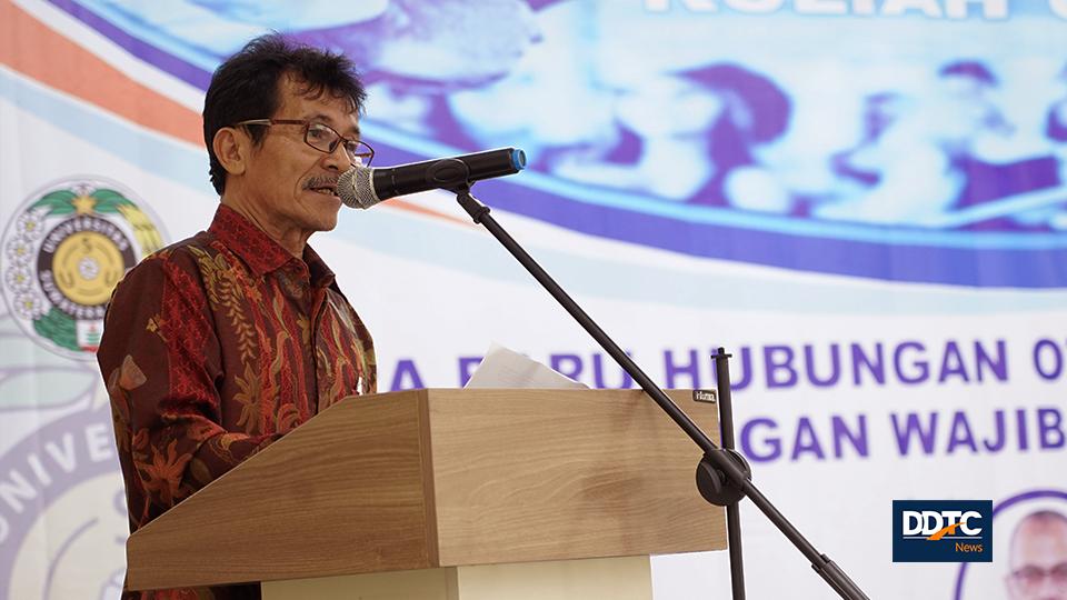 Acara dibuka dengan sambutan oleh Ketua Prodi D3 Administrasi Perpajakan FISIP USU Rasudyn Ginting pada Rabu (16/10/2019) di Medan