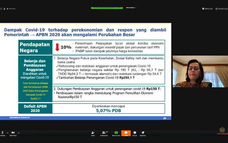 Sri Mulyani: Pendapatan Negara Tahun Ini Diproyeksi Turun 10%