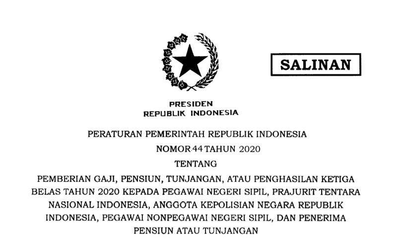 Dicairkan Bulan Ini, Berikut PP Gaji ke-13 ASN & Anggota TNI/Polri