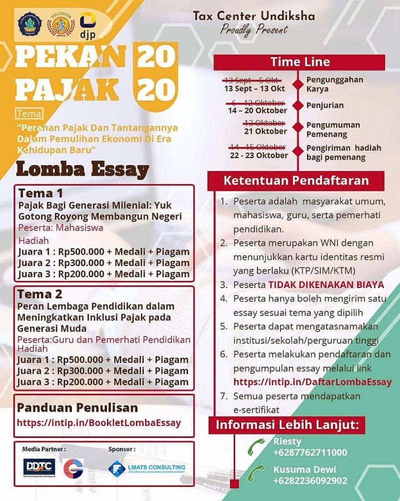 Tax Center Undiksha Gelar Lomba Menulis Berhadiah, Berminat?