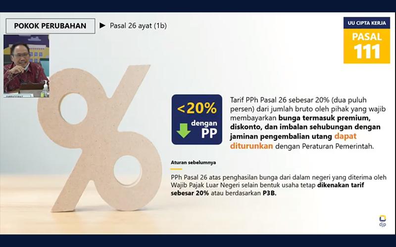 Soal Penurunan Tarif PPh Pasal 26 atas Bunga dengan PP, Ini Alasannya