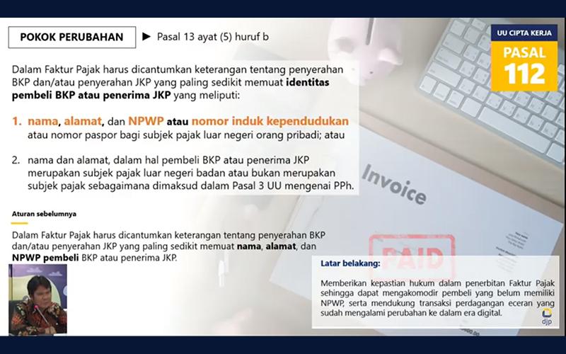 Soal Pencantuman NIK pada Faktur Pajak, Ini Kata DJP