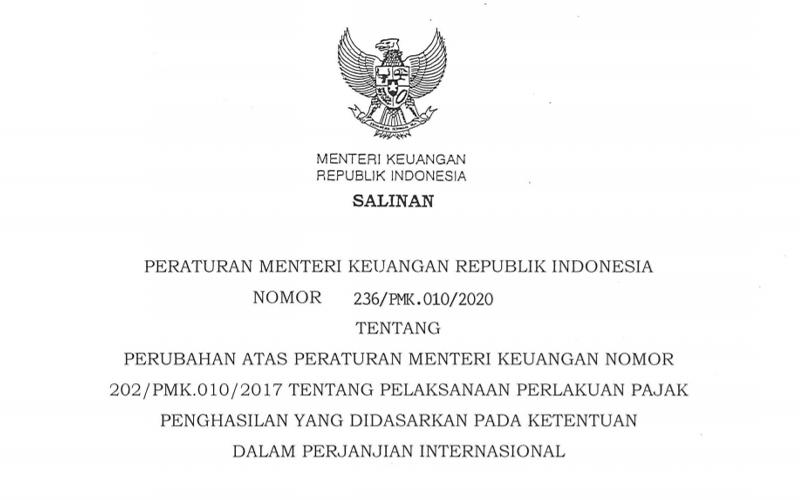 PMK Perlakuan PPh Sesuai Ketentuan Perjanjian Internasional Direvisi