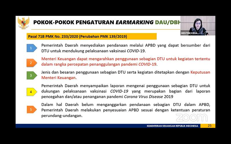 Sri Mulyani Minta Pemda Alokasikan 4% DAU/DBH untuk Dukung Vaksinasi