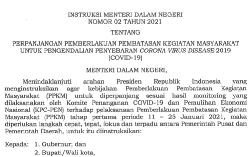 Perpanjangan PPKM Jawa-Bali, Ini Instruksi Lengkap Tito Karnavian