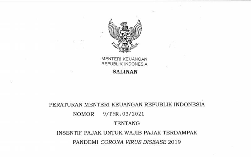 Resmi Terbit! PMK Insentif Pajak untuk WP Terdampak Covid-19