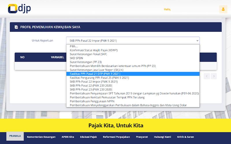 Pengajuan Insentif PMK 9/2021, Aplikasi DJP Online Sudah Diperbarui