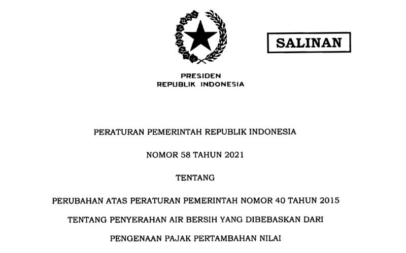 Beleid Baru! Jokowi Resmi Bebaskan PPN Air Bersih