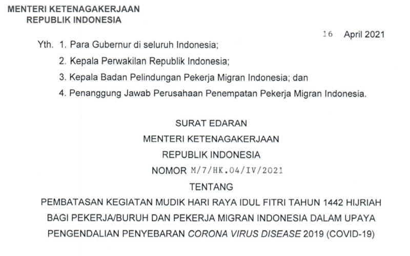 Menaker Ida Imbau Pekerja Swasta dan PMI Tidak Mudik Lebaran Tahun Ini