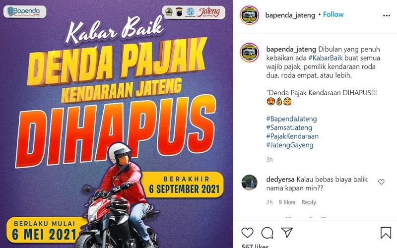 Pengumuman! Pemutihan Pajak Kendaraan Mulai Berlaku Hari Ini