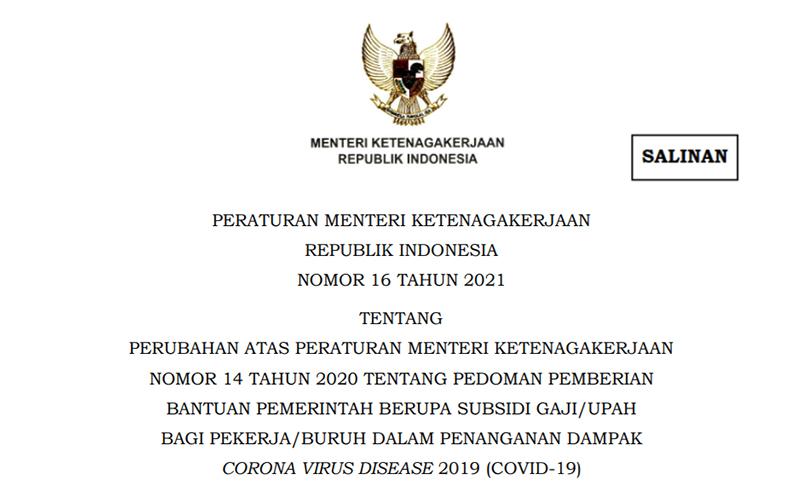 Menaker Ida Terbitkan Aturan Baru Soal Subsidi Gaji, Ini Perinciannya 