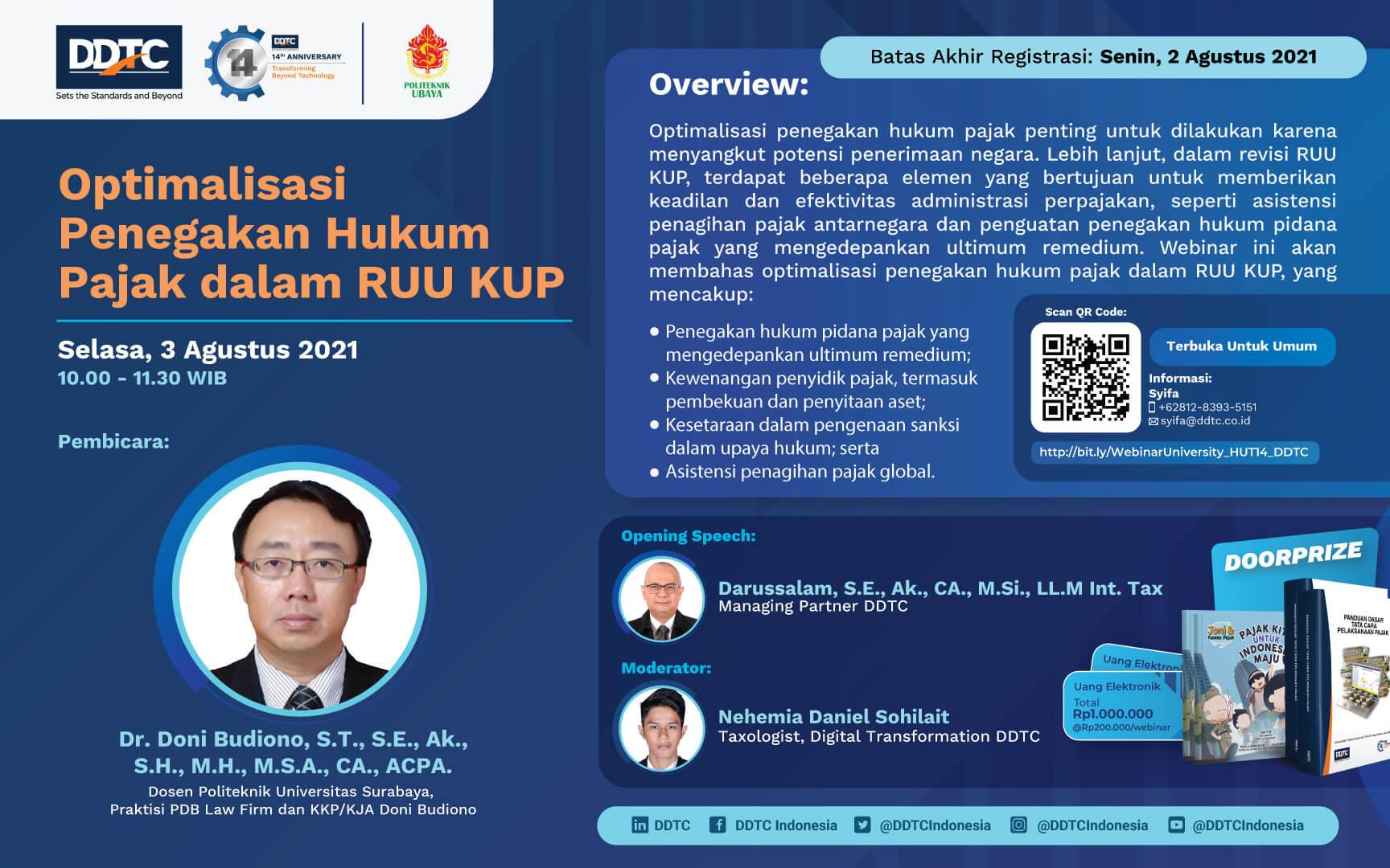 Bahas Penegakan Hukum Pajak dalam RUU KUP? Ikuti Webinar Ini, Gratis!