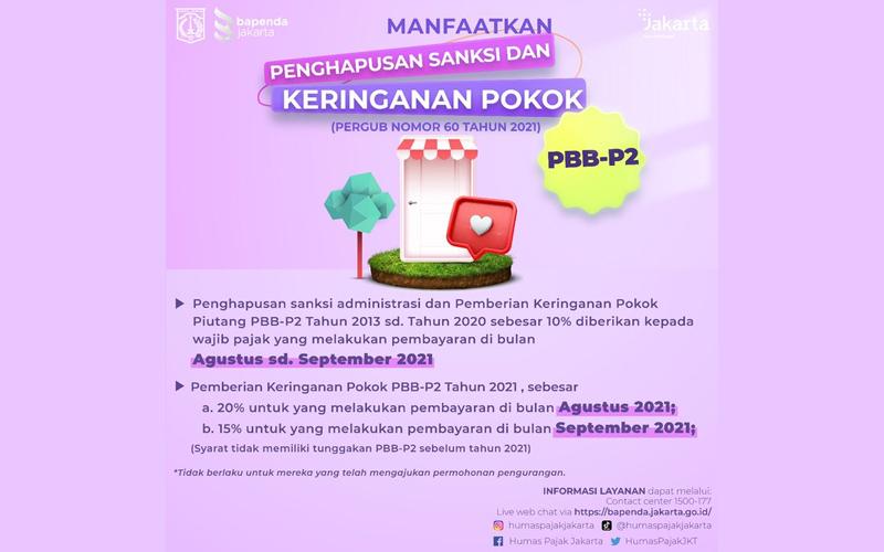 Diskon PBB DKI Jakarta Diberikan Secara Otomatis Tanpa Permohonan