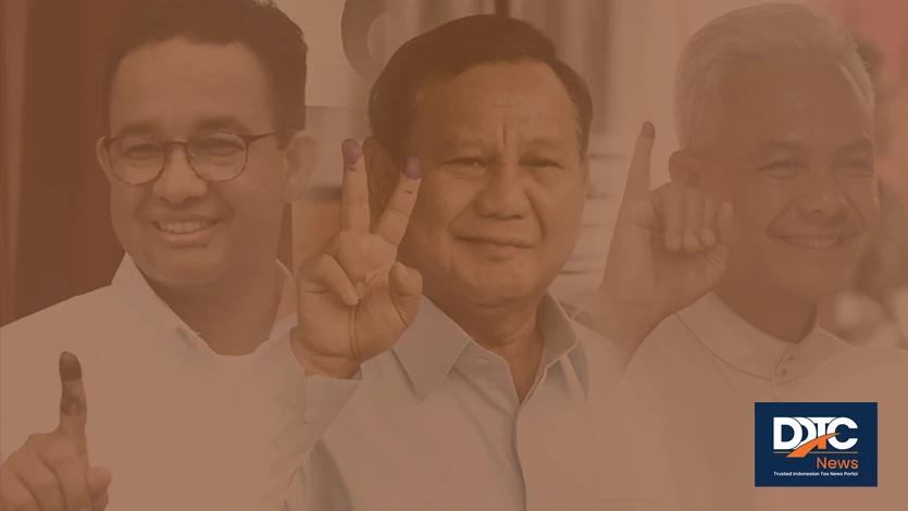 Calon presiden Anies Baswedan, Prabowo Subianto, dan Ganjar Pranowo.