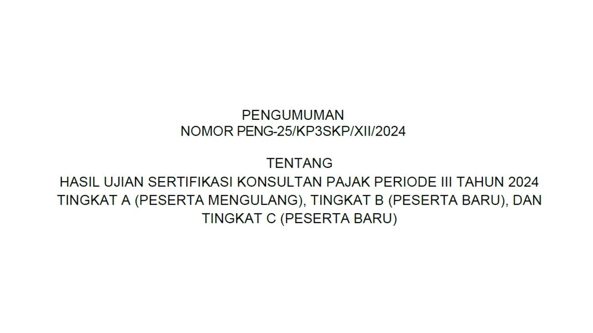 Hasil USKP Periode III/2024 Sudah Diumumkan! 450 Peserta Lulus