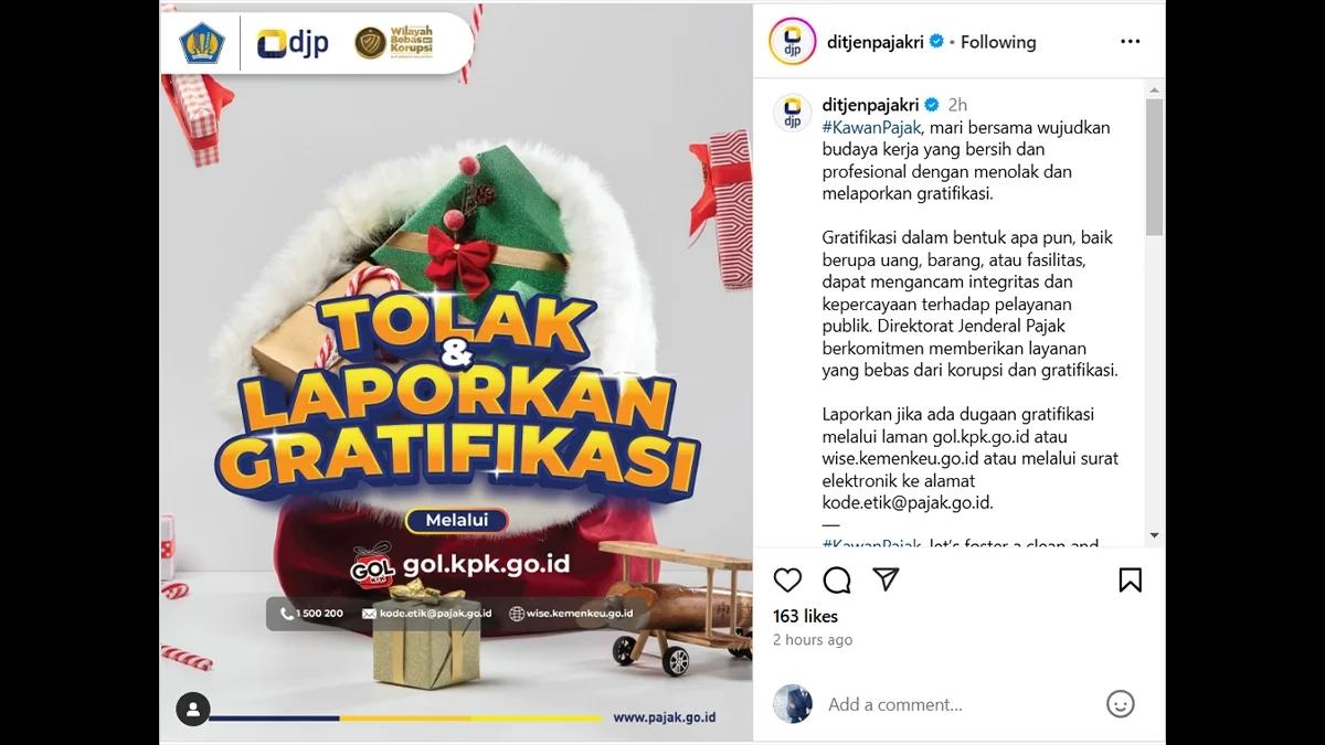 Jelang Natal, Pegawai DJP Diminta Tidak Terima Gratifikasi