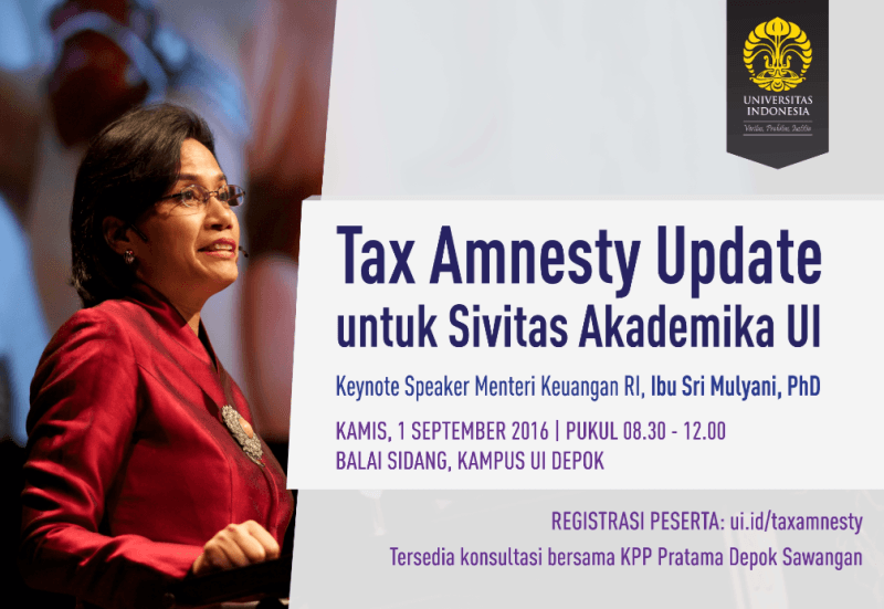 Masifkan Sosialisasi, UI Gelar Tax Amnesty Update