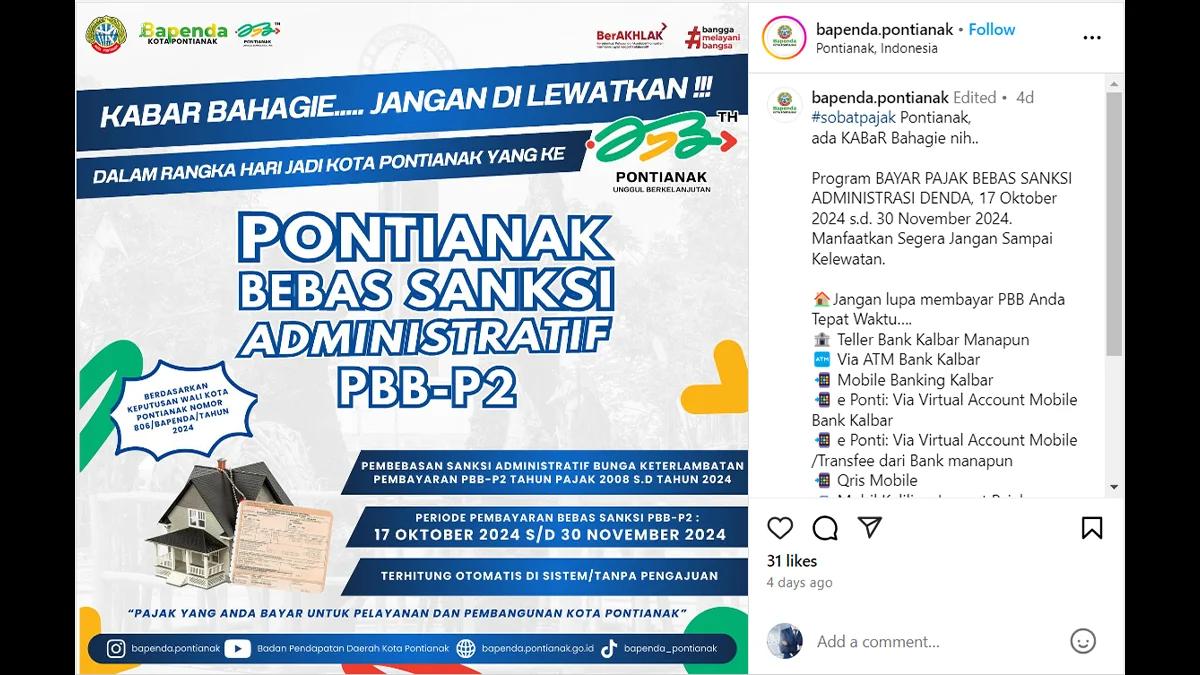 Semarakkan HUT ke-253, Pemda Adakan Program Pemutihan Denda PBB-P2